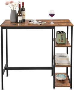 VASAGLE Barový stôl s regálom industriálny 109 x 100 x 60 cm
