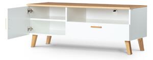 KONSIMO TV stolík FRISK dub biely 126 x 49 x 46 cm
