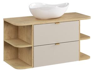 Comad Kúpeľňová skrinka s doskovým umývadlom SET-DC B CREMONA 100 kašmír/dub cremona
