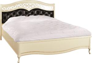 Rustikálna manželská posteľ Verona V-A/N 180 - krém patyna / čierna