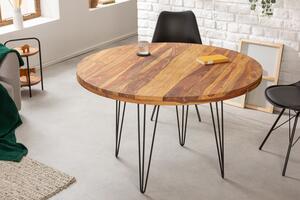 Dizajnový okrúhly jedálenský stôl Elegant 120 cm Sheesham