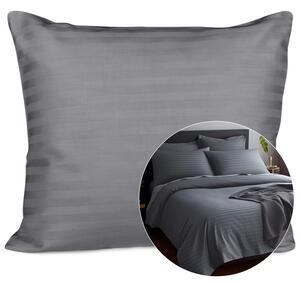 SATÉNOVÁ OBLIEČKA NA VANKÚŠ CIZGILI ANTHRACITE 70X80 CM EXCLUSIVE ANTRACITOVÁ