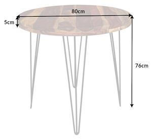 Okrúhly jedálenský stôl MAKASSAR 80 cm - prírodná