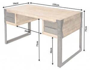 Dizajnový písací stôl Unity 135 cm