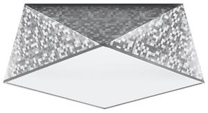 Stropné svietidlo Hexa, 1x sivé plastové tienidlo, (biely plast), (35 cm)