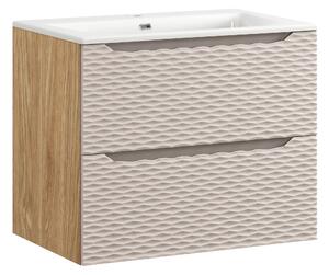 Comad Kúpeľňová skrinka s keramickým umývadlom Ocean Beige 70 cm - béžová