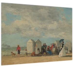 Obraz - Eugène Boudin, Beach Scene , reprodukcia (70x50 cm)