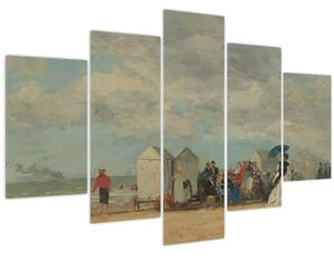Obraz - Eugène Boudin, Beach Scene , reprodukcia (150x105 cm)