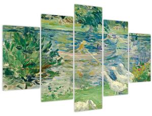 Obraz - Berthe Morisot, Girl in a Boat with Geese, reprodukcia (150x105 cm)