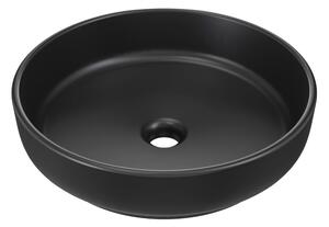 Comad Keramické umývadlo na dosku RIVER 1 BLACK MATT UN 40, čierna mat