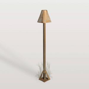 Moretti Luce LED podlahová lampa Silva Frame, výška 50 cm, antik mosadz, Hnedá / staromosadz, Mosadz, Vidiecky / Rustikálny, Vonkajčie stĺpové osvetlenie