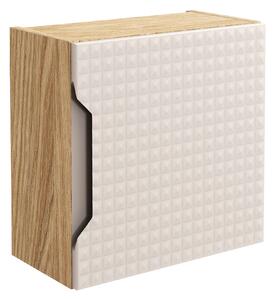 Comad Kúpeľňová skrinka závesná horná Qubik Luxor Beige 35 béžová/dub olejovaný