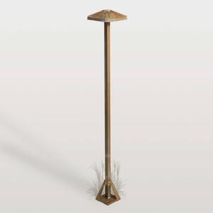 Moretti Luce Chodníkové LED svetlo Aura Frame, výška 80 cm, antik mosadz, IP65, Hnedá / staromosadz, Mosadz, Vidiecky / Rustikálny, Osvetlenie príjazdovej cesty