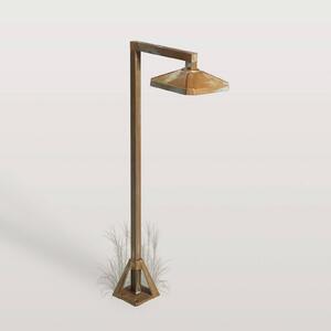 Moretti Luce LED podlahová lampa Aura Frame, 50 x 19,5 cm, antická mosadz, Hnedá / staromosadz, Mosadz, Vidiecky / Rustikálny, Vonkajčie stĺpové osvetlenie