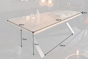 Dizajnový jedálenský stôl Shark X 220 cm prírodný