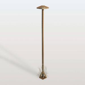 Moretti Luce Chodníkové LED svetlo Aura Frame, výška 100 cm, antik mosadz, IP65, Hnedá / staromosadz, Mosadz, Vidiecky / Rustikálny, Osvetlenie príjazdovej cesty