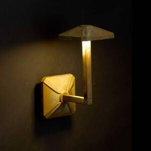 Moretti Luce Vonkajšie nástenné svietidlo LED Aura Frame, výška 24 cm, antik mosadz, Hnedá / staromosadz, Mosadz, Vidiecky / Rustikálny, Nástenné svietidlo
