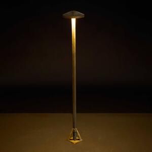 Moretti Luce Chodníkové LED svetlo Aura Disk, výška 80 cm, antik mosadz, IP65, Hnedá / staromosadz, Mosadz, Vidiecky / Rustikálny, Osvetlenie príjazdovej cesty