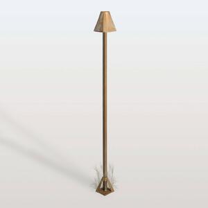 Moretti Luce Chodníkové LED svetlo Silva Frame, výška 100 cm, antik mosadz, IP65, Hnedá / staromosadz, Mosadz, Vidiecky / Rustikálny, Osvetlenie príjazdovej cesty