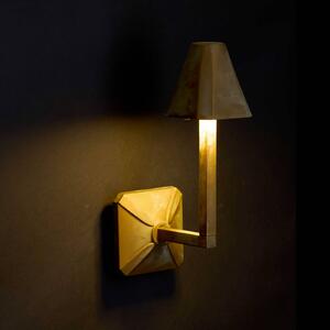 Moretti Luce Vonkajšie nástenné svietidlo Silva Frame, výška 30 cm, antik mosadz, Hnedá / staromosadz, Mosadz, Vidiecky / Rustikálny