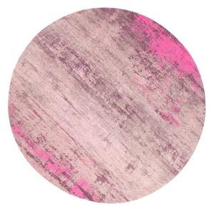 Dizajnový okrúhly koberec Rowan 150 cm béžovo-ružový