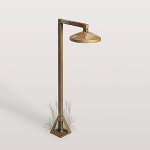 Moretti Luce LED podlahová lampa Aura Disk, 50 x 19 cm, antická mosadz, Hnedá / staromosadz, Mosadz, Vidiecky / Rustikálny, Vonkajčie stĺpové osvetlenie