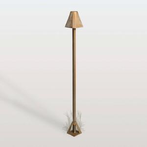 Moretti Luce Chodníkové LED svetlo Silva Frame, výška 80 cm, antická mosadz, IP65, Hnedá / staromosadz, Mosadz, Vidiecky / Rustikálny, Osvetlenie príjazdovej cesty