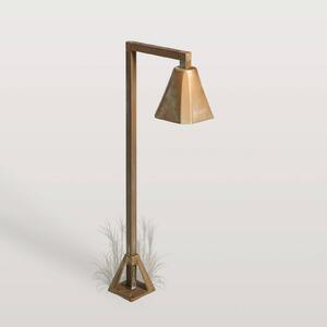 Moretti Luce LED podlahová lampa Silva Frame, 50 x 19 cm, antická mosadz, Hnedá / staromosadz, Mosadz, Vidiecky / Rustikálny, Vonkajčie stĺpové osvetlenie