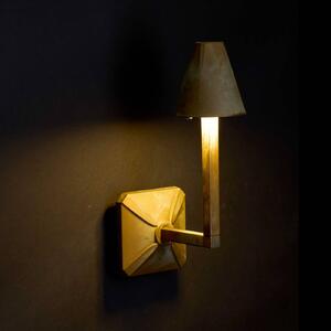 Moretti Luce Vonkajšie nástenné svietidlo LED Silva Disk, výška 30,5 cm, antik mosadz, Hnedá / staromosadz, Mosadz, Vidiecky / Rustikálny