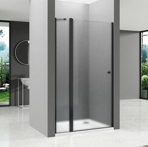 WellMall ALFA LINE Black 120 Grape Sprchové dvere jednokrídlové s pevnou stenou v rovine (60+60) 8595703842627