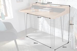 Dizajnový písací stôl Kiana II 110 cm vzor dub