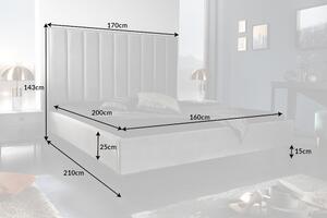 Dizajnová posteľ Gallia 160 x 200 cm strieborno-sivá