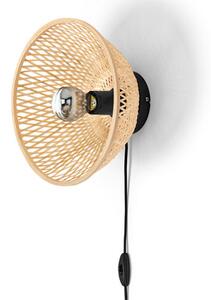 Nástenná lampa s bambusovým tienidlom