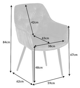 Dizajnová stolička Garold sivo-zelený zamat