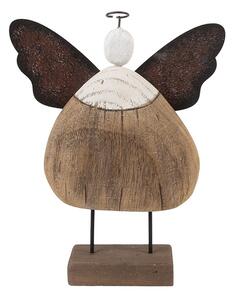 Dekorácia drevená figúrka anjel Angel Rustic M - 13*5*19 cm - Clayre & Eef