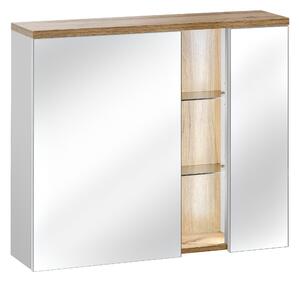 Comad Zrkadlová skrinka bez osvetlenia Bahama White 80 biela/dub wotan