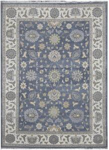 Diamond Carpets koberce Ručne viazaný kusový koberec Diamond DC-Zigler Jeans blue / ivory - 140x200 cm