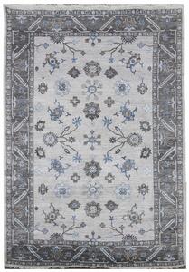 Diamond Carpets koberce Ručne viazaný kusový koberec Diamond DC-USHAK silver / black - 180x275 cm