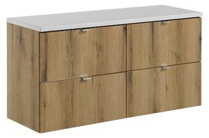 Comad Kúpeľňová skrinka pod doskové umývadlo set Nova Oak II. 120 dub coast evoke/biela