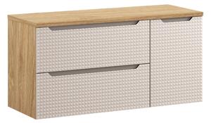 Comad Kúpeľňová skrinka pod doskové umývadlo set Luxor Beige III. 120 béžová/dub olejovaný