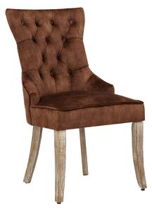 Dizajnová stolička Queen zamat hnedá