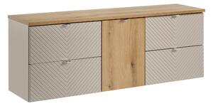 Comad Kúpeľňová skrinka pod doskové umývadlo set Viva Cashmere 160 kašmír/dub coast evoke