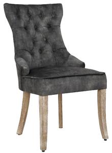Dizajnová stolička Queen zamat sivo-zelená