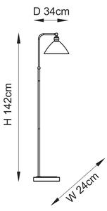 Endon 107609 - Stojacia lampa 1xE27/10W/230V mosadz