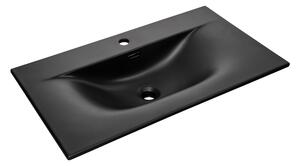 Comad Nábytkové keramické umývadlo SKY 1 BLACK MATT 80 DP, 81x46 cm, čierna matná