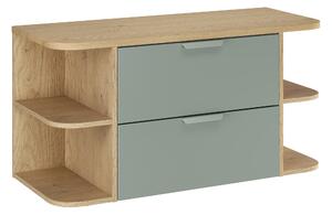 Comad Kúpeľňová skrinka pod doskové umývadlo set Aster Green 100 zelená/dub cremona
