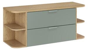 Comad Kúpeľňová skrinka pod doskové umývadlo set Aster Green II. 120 zelená/dub cremona