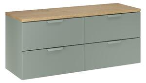 Comad Kúpeľňová skrinka pod doskové umývadlo set Aster Green 120 zelená/dub cremona