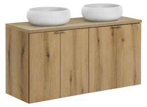 Comad Kúpeľňová skrinka s doskovými umývadlami set Nova Oak 120 dub coast evoke