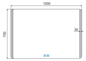 Nimco LED zrkadlo 1000x700 s dvoma dotykovými senzormi - ZP 17004VX
